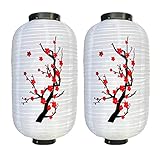 2 Stücke Papier Japanische Laterne Zum Aufhängen Garten Chinesische Lampions Papierlaterne Dekorativ Wasserdicht Laternen Für Outdoor Sushi Restaurant Bar Grill Sashimi Hängende Lampen Dekoration (B)